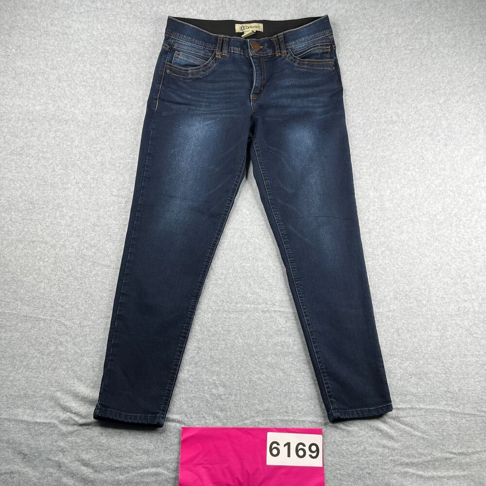 Democracy Ab Technology Jeans Stretch Casual Stretch Dark Blue Distressed Size 8